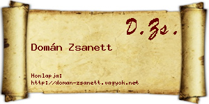 Domán Zsanett névjegykártya